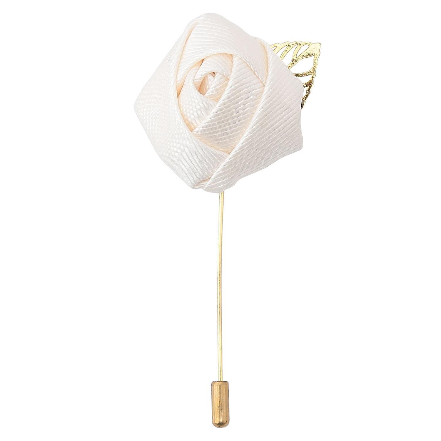 Pearled Ivory Plain Twill Lapel Pin