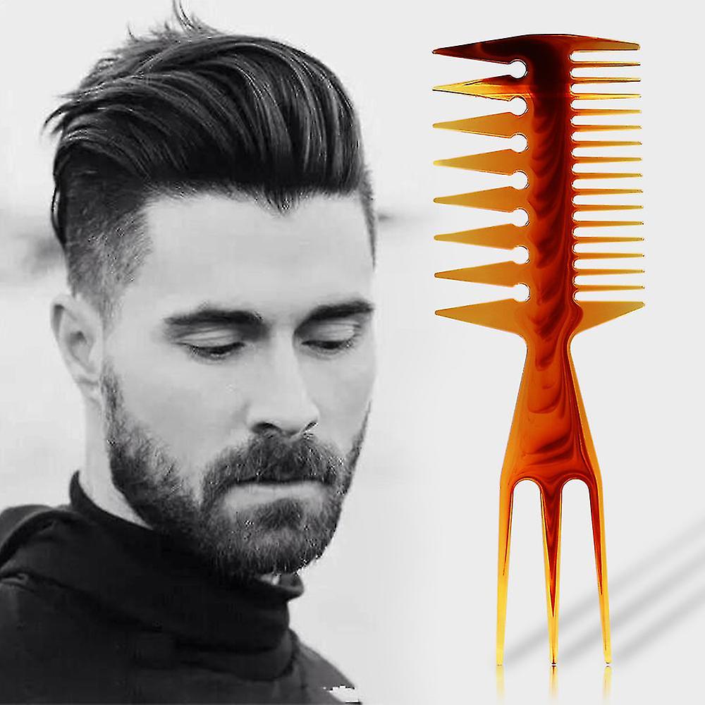 1pcs Oil Comb Double-face Fish Plug Large Teeth Flat Bottom Styling Comb-n