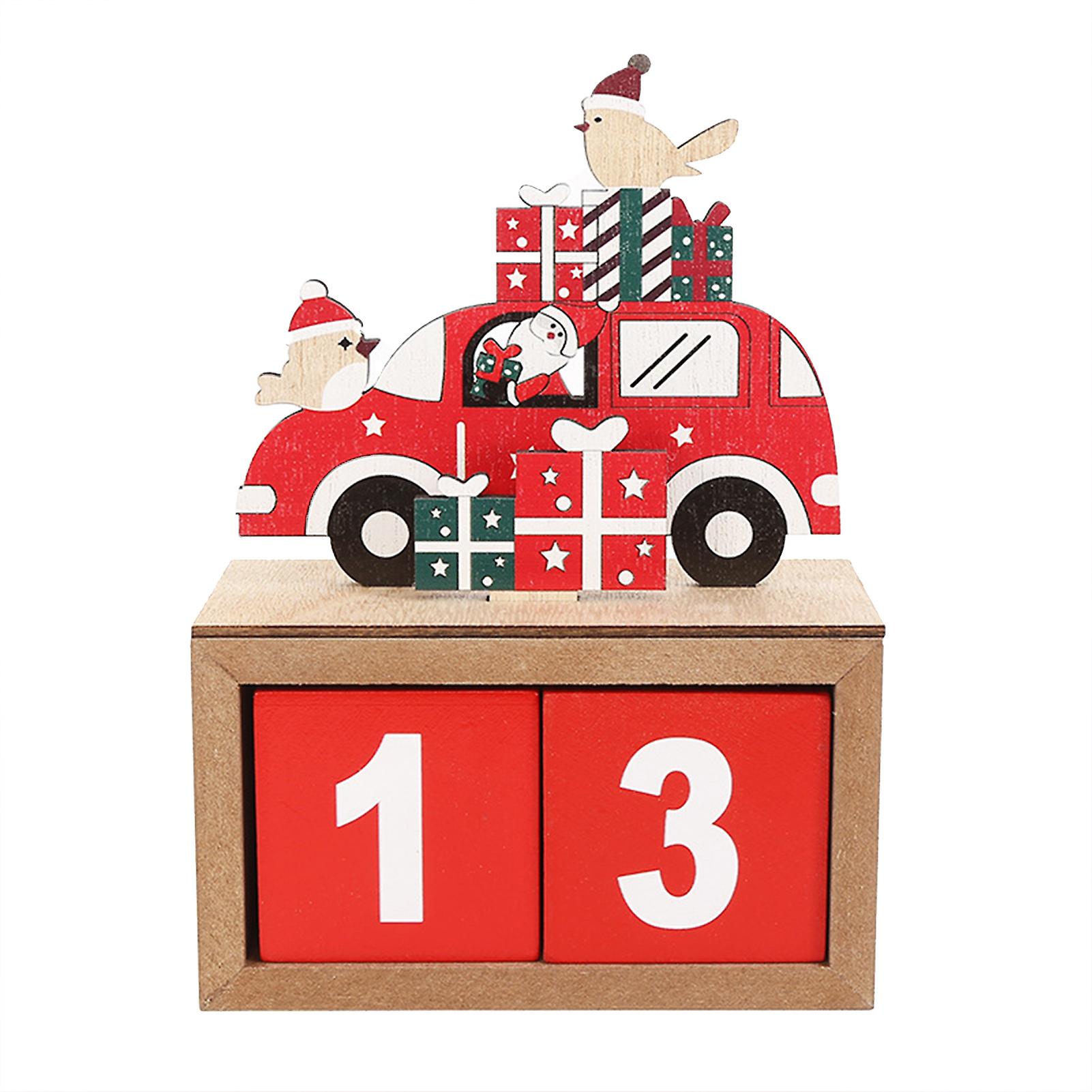 Countdown To Christmas Wooden Advent Calendar With Square Number Blocks