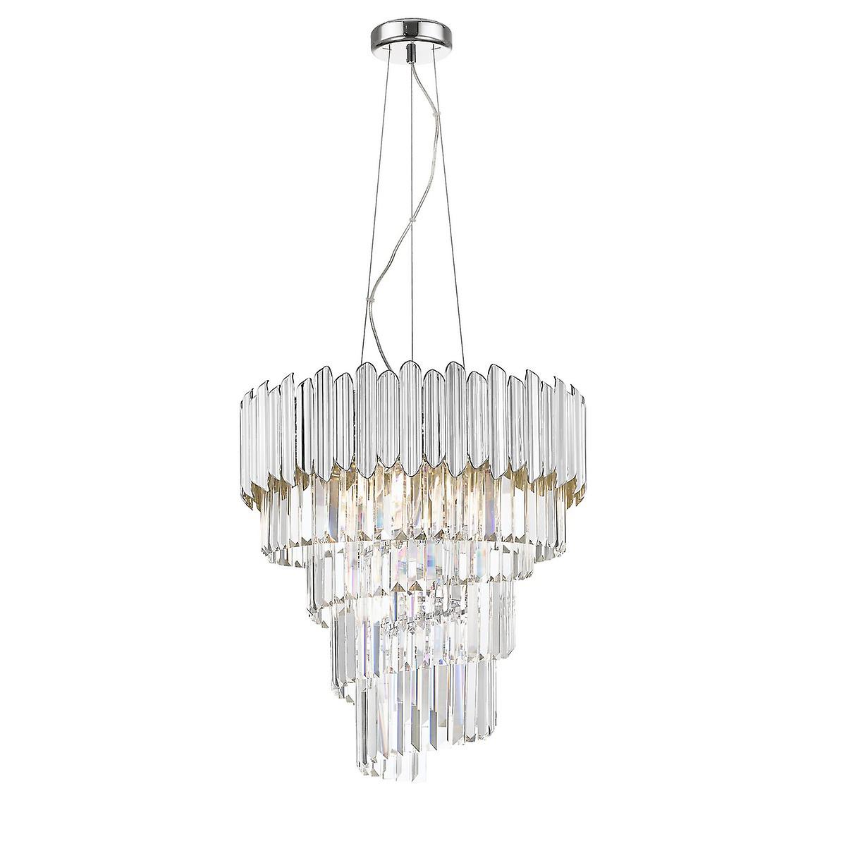 Zumaline Gladius Pendant Ceiling Light, Chrome, 6x E27