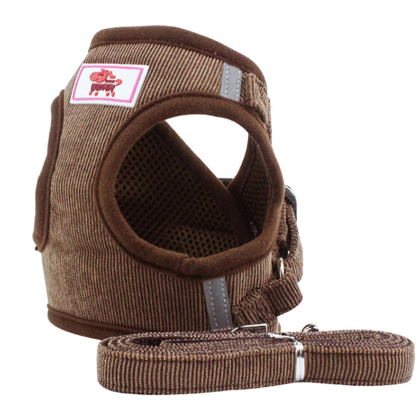 Small Pet Harness With Traction Rope Adjustable Buckle Breathable Mesh