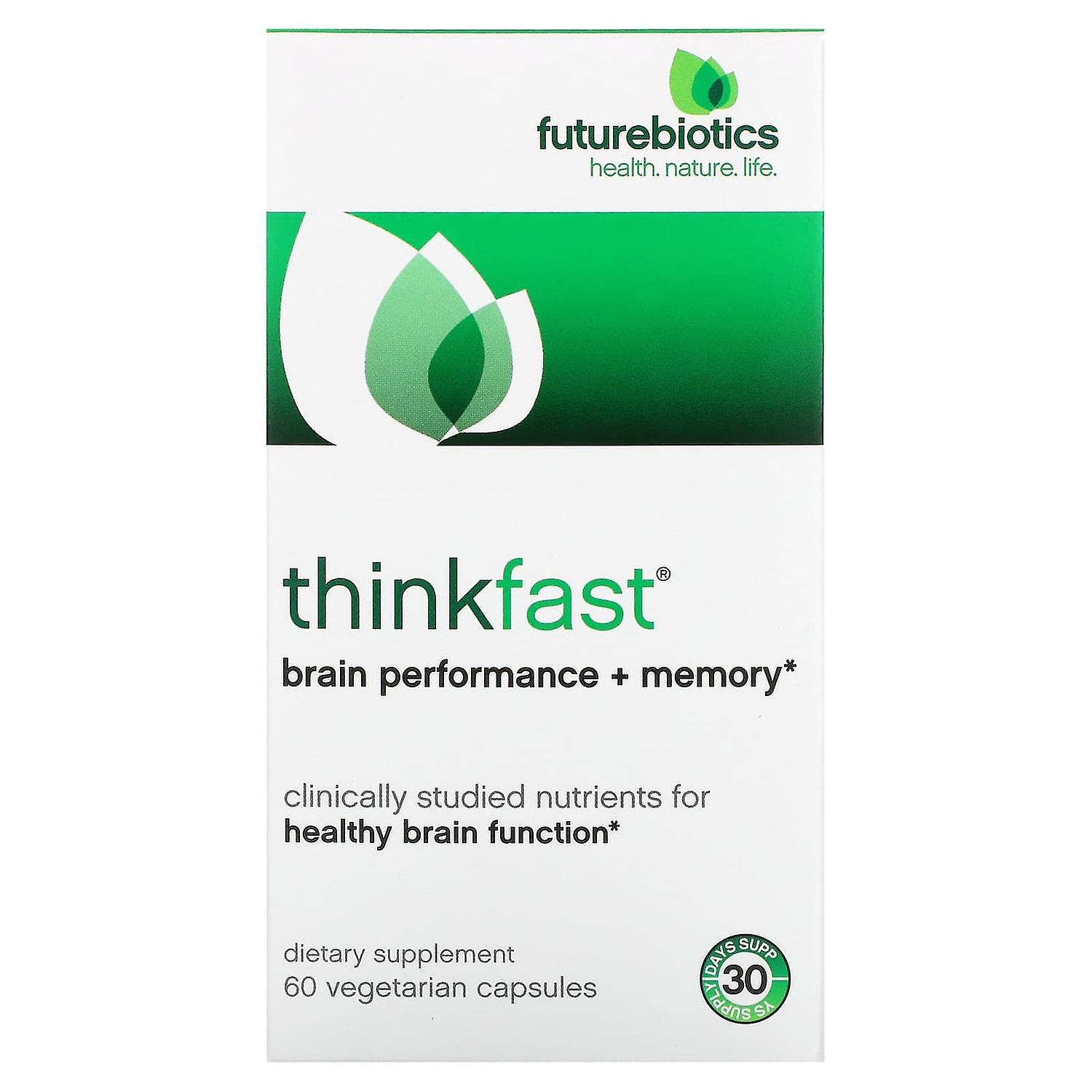 FutureBiotics, ThinkFast, Brain Performance + Memory, 60 Vegetarian Capsules