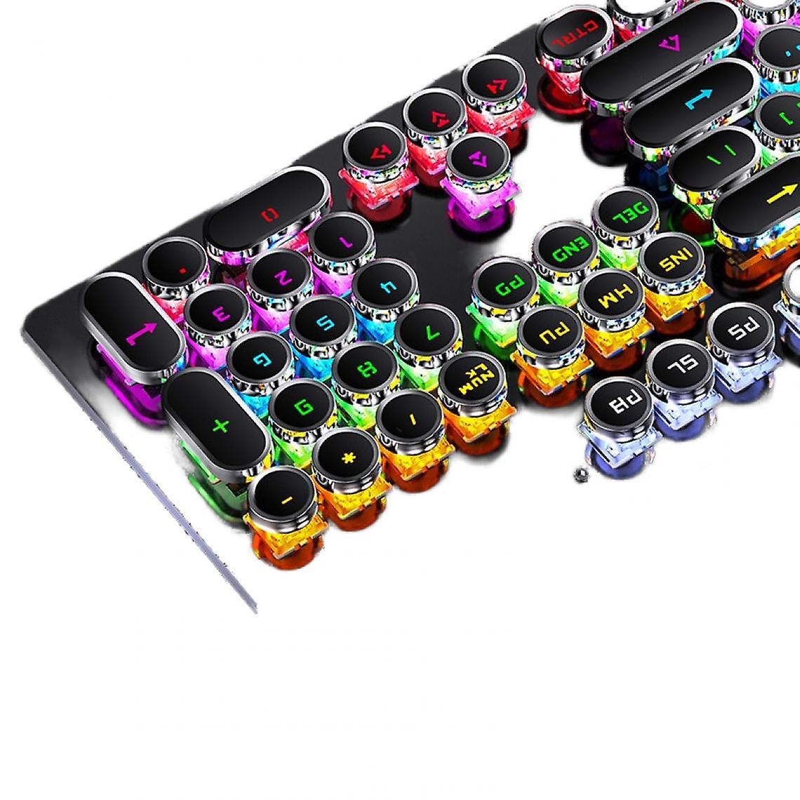 104 Key Mechanical Keyboard Retro Circular Keycap Rgb Gaming Keyboard Laptop Keyboard Gaming Keyboard