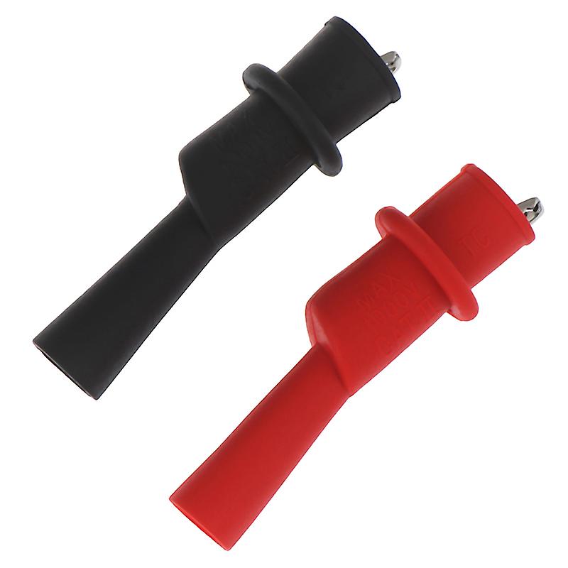 2pcs Insulated Multimeter Test Lead Meter Alligator Clip Crocodile Clamp Probe
