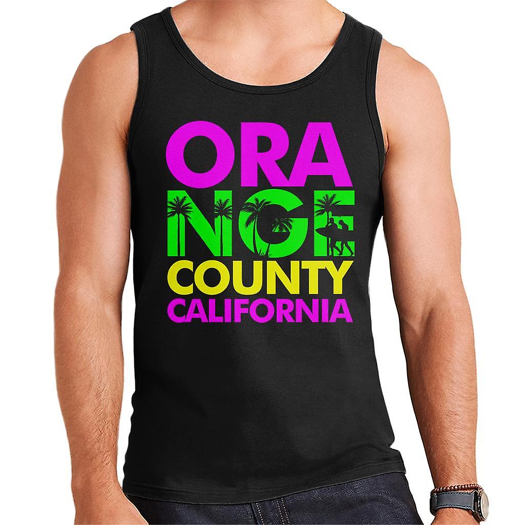 Orange County Retro kleur tekst mannen Vest