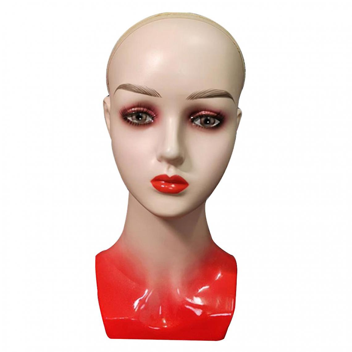 Female Face Mannequin Head Bald Stand For Styling Wigs Or Hat Display Gold
