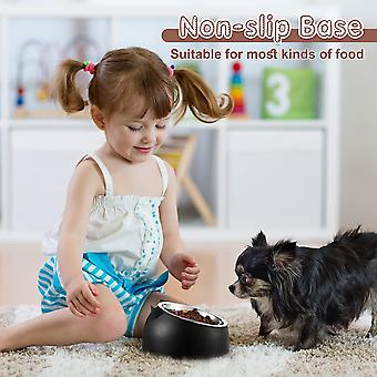2er-Set Edelstahl-Katzennapf Mit 15° Neigung – 200 Ml, Schwarz & Weiß, Rutschfest & Rückenschonend