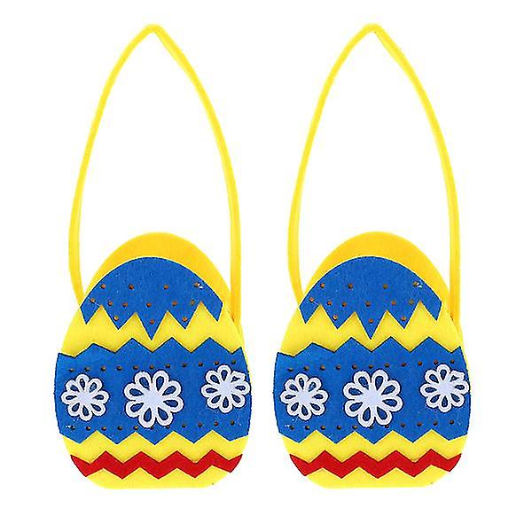 2pcs Easter Themed Design Non-woven Fabric Baskets Portable Baskets For Home