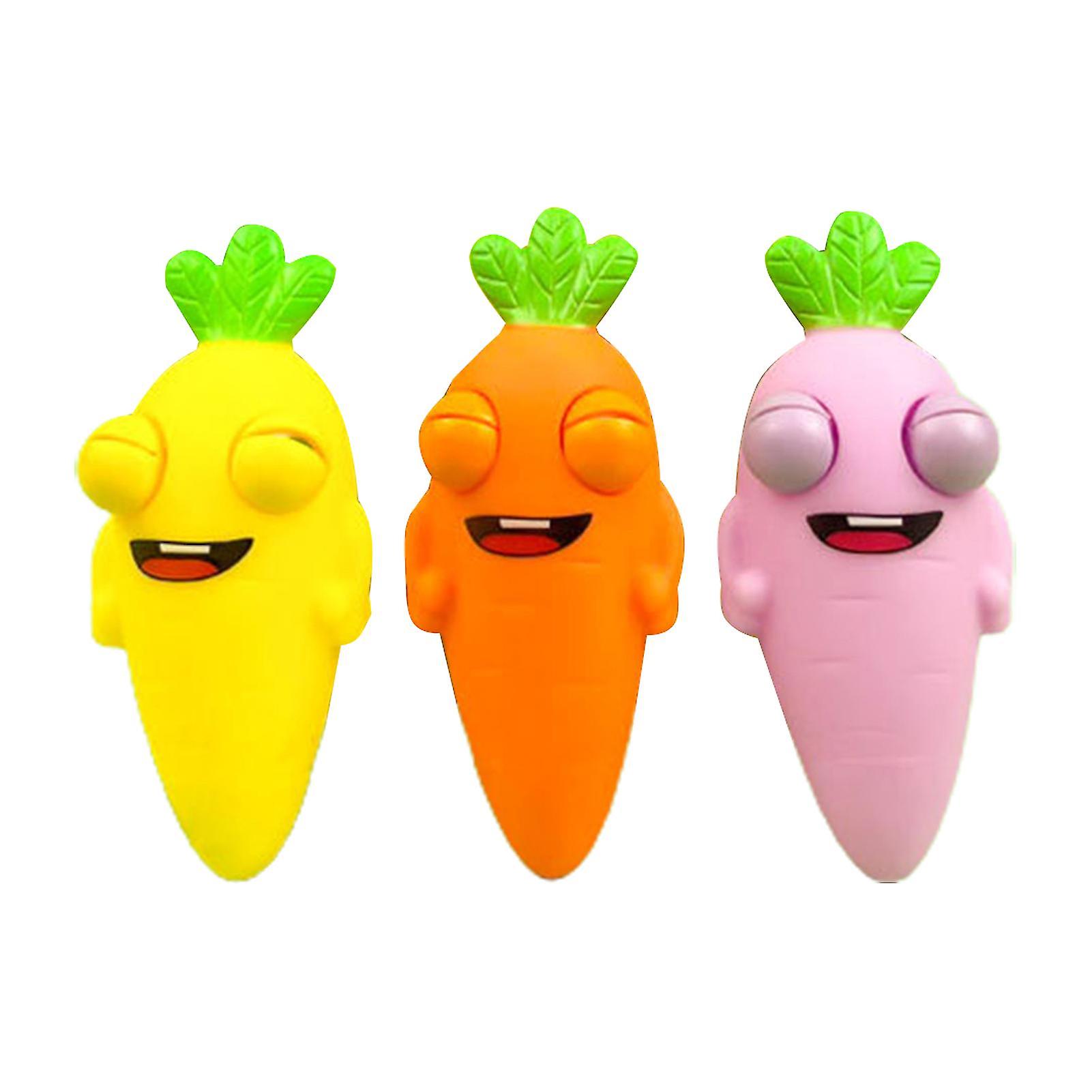 Fruit Squeeze Toy Soft Tpr Eyeball Burst Simulation Carrot/pineapple Pinch Toy Relieve Boredom Funny Squeeze Fidget Cartoon Doll Decompression Toy Can
