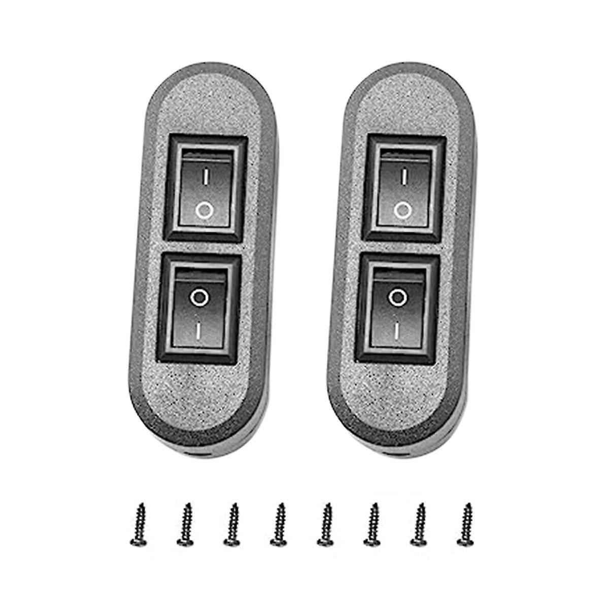 Embedded Wire Switch Black Duplex Switch Straight-Through Rocker Switch Suitable for Dual-Control D