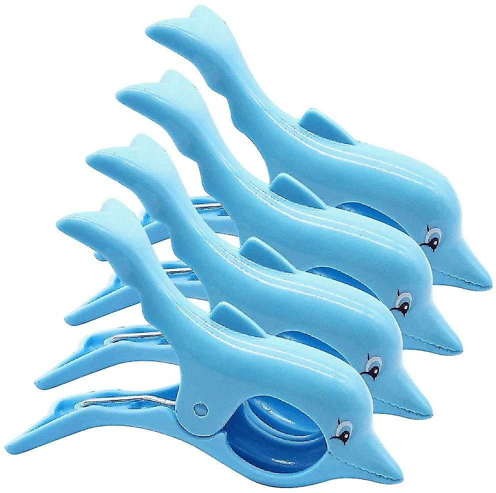 Beach Towel Pins Reinforced Plastic Pins For Beach Towel, Blanket, Clothes, Mat, Dolphin X 4pcs