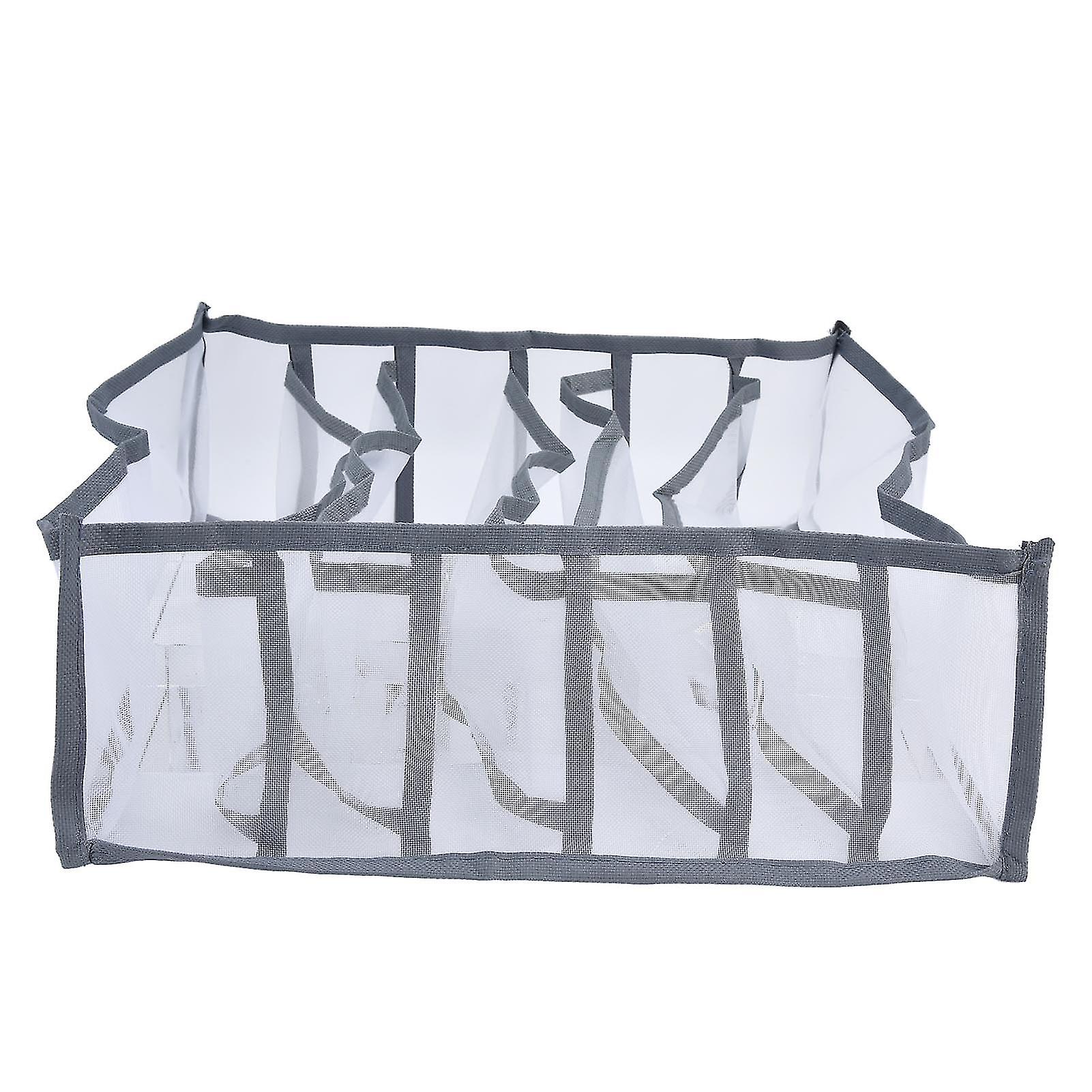 Underwear Organizer Mesh Foldable Breathable Multi Cells Socks Storage Box for Bras Panties6 Cells