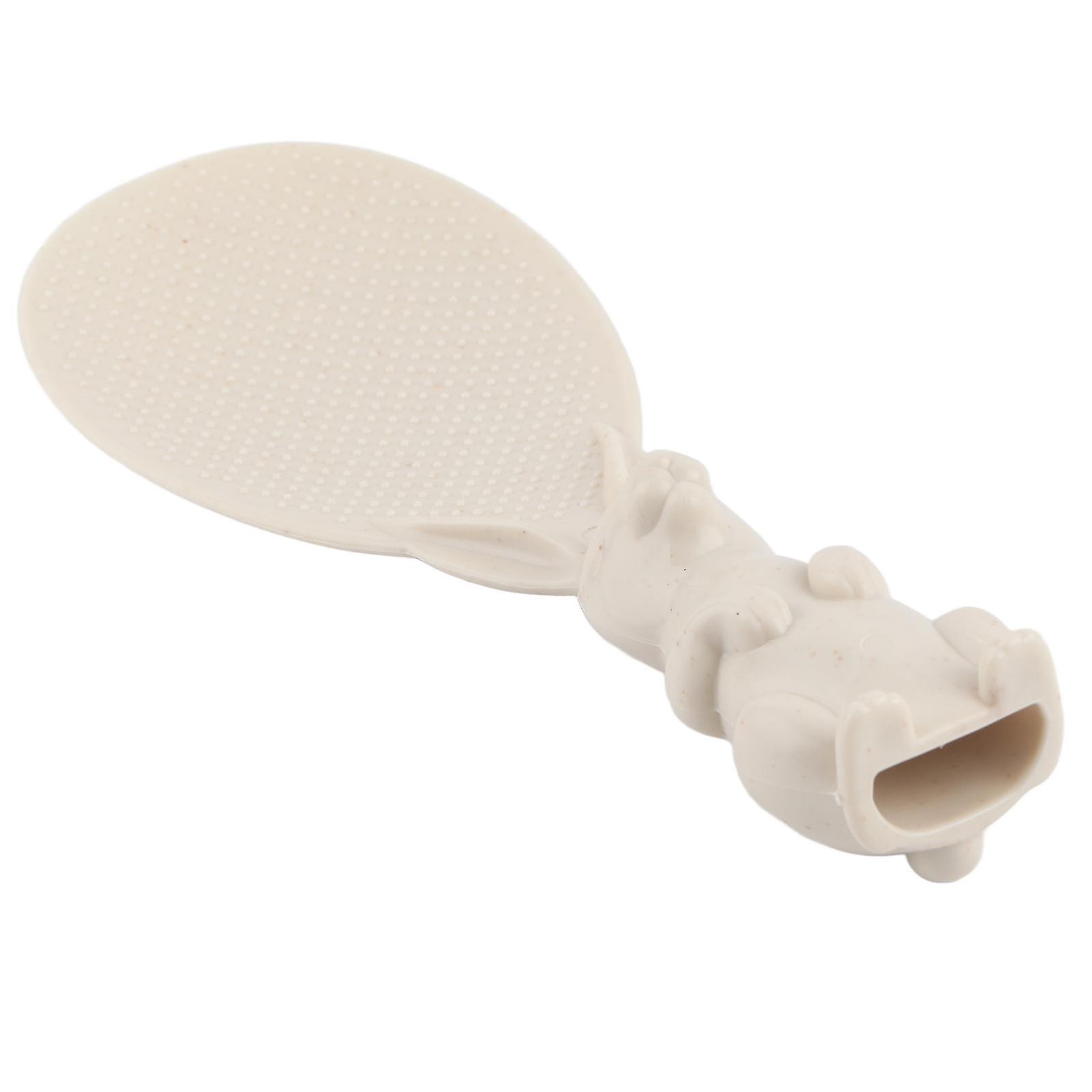Cute Rabbit Shape Non-Stick Rice Spoon, Three-Dimensional and Stable Rice Spoon for Rice Cooker (Beige)