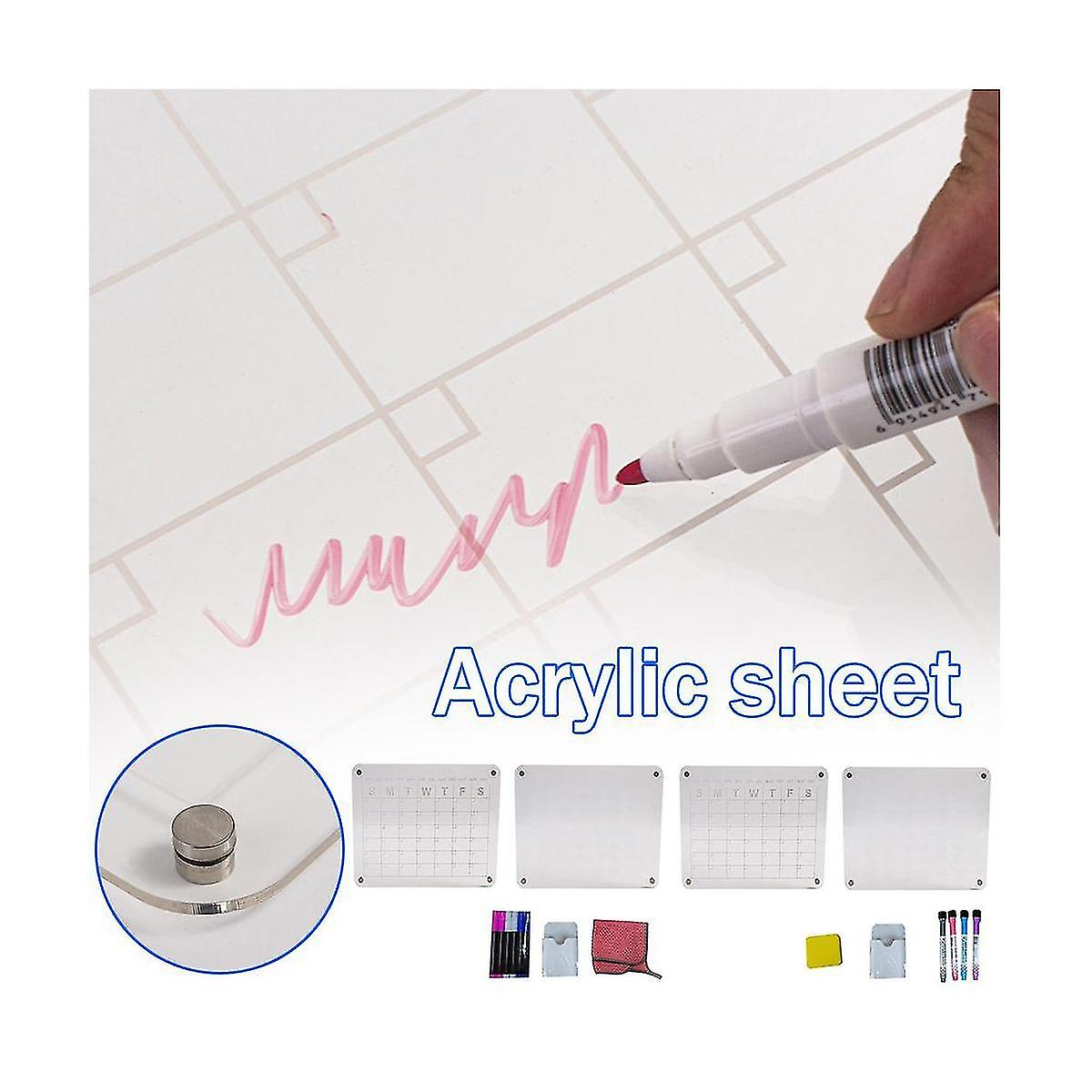 2pcs Wet Wipe Erase Board For Frid Acrylic Clear For Refrirator Board Er