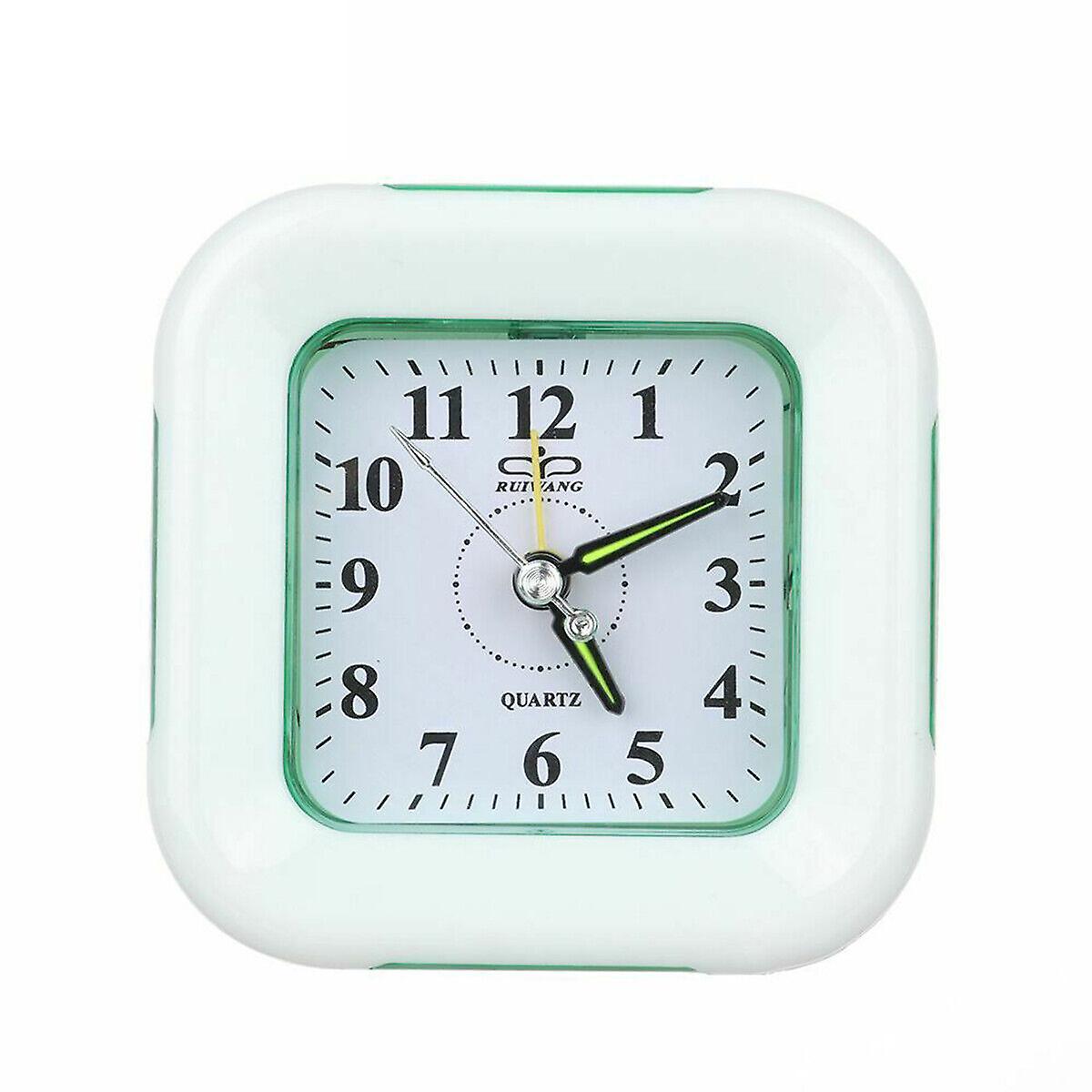 Quartz Alarm Clock Night Light Tick Snooze Small Bedside Clocks for Office Desk