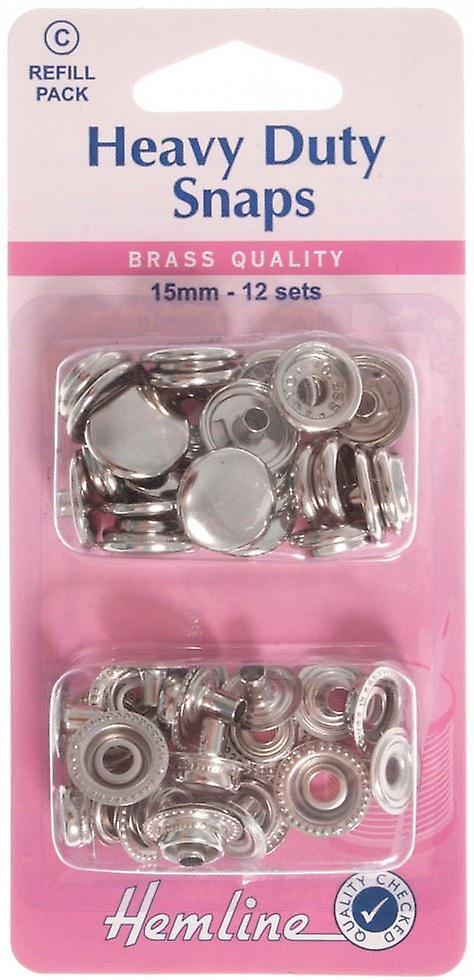 Hemline Heavy Duty Metal Snaps Refill Nickel/Silver