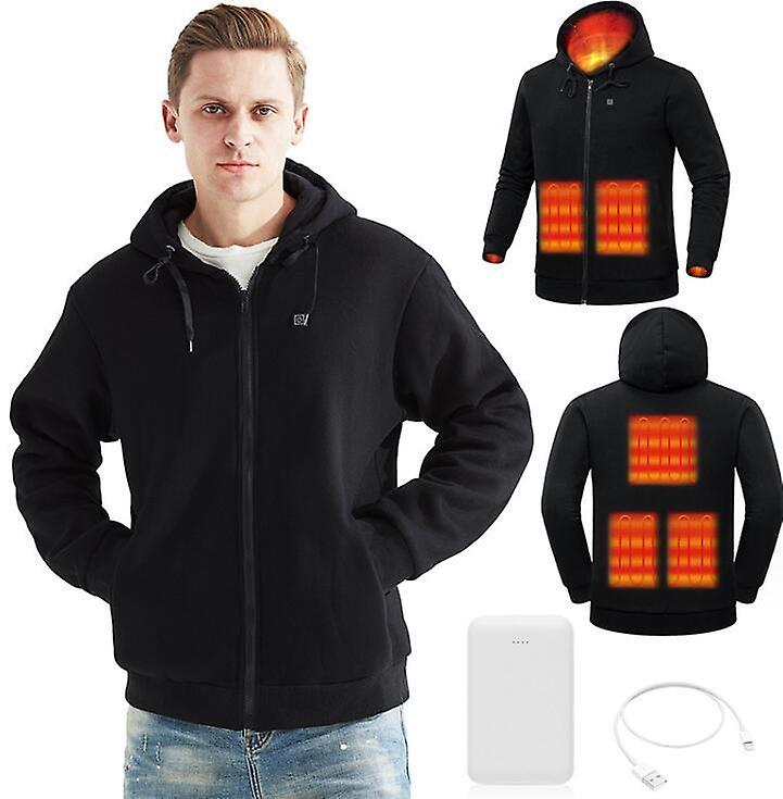 Men's Full Zip Heated Jacket USB Heated Hoodie