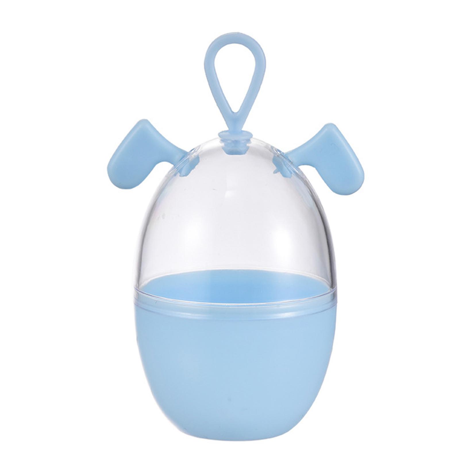 Makeup Sponge Holder Cartoon Shaped Dustproof Beauty Make Up Blender Case with Hanging Rope Blue