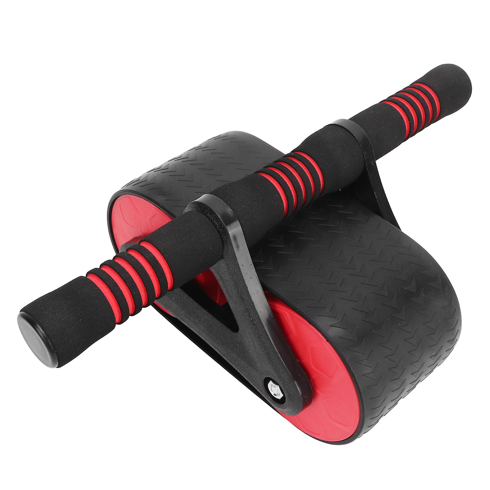 Automatic Springback Abdominal Roller Wheel with Ergonomic Handle Red