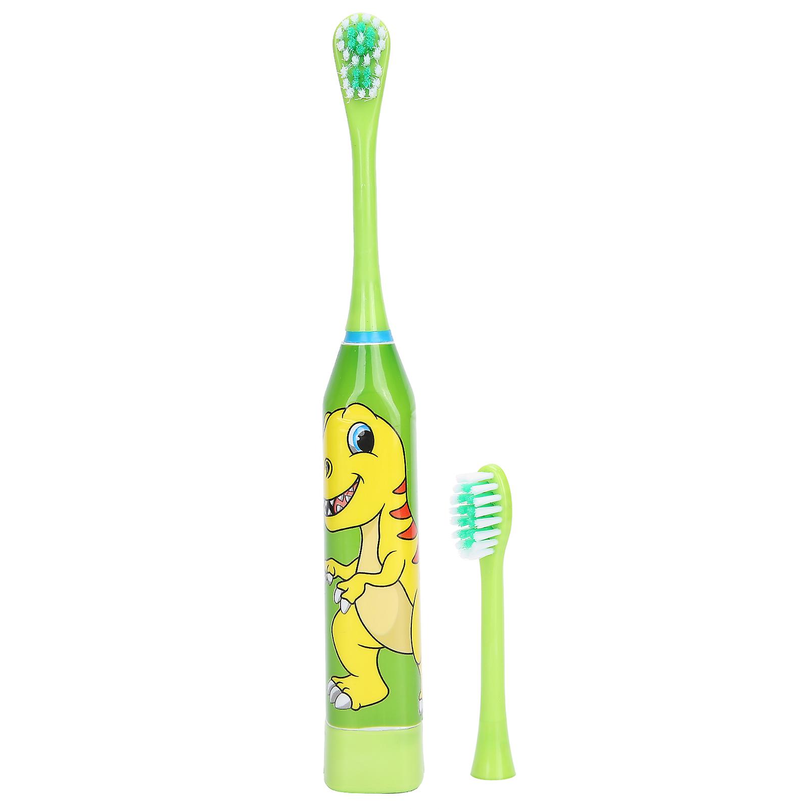 Electric Toothbrush, Cartoon Pattern, Teeth Cleaning, Light Green