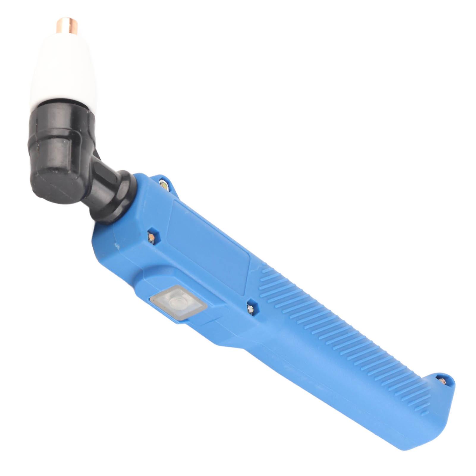 PT31 Plasma Cutting Torch Head Curved Handle Handheld Plasma Cutter Torch Head with Guide Roller Blue 