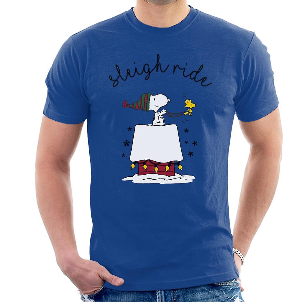 Peanuts Sleigh Ride Christmas Men's T-Shirt