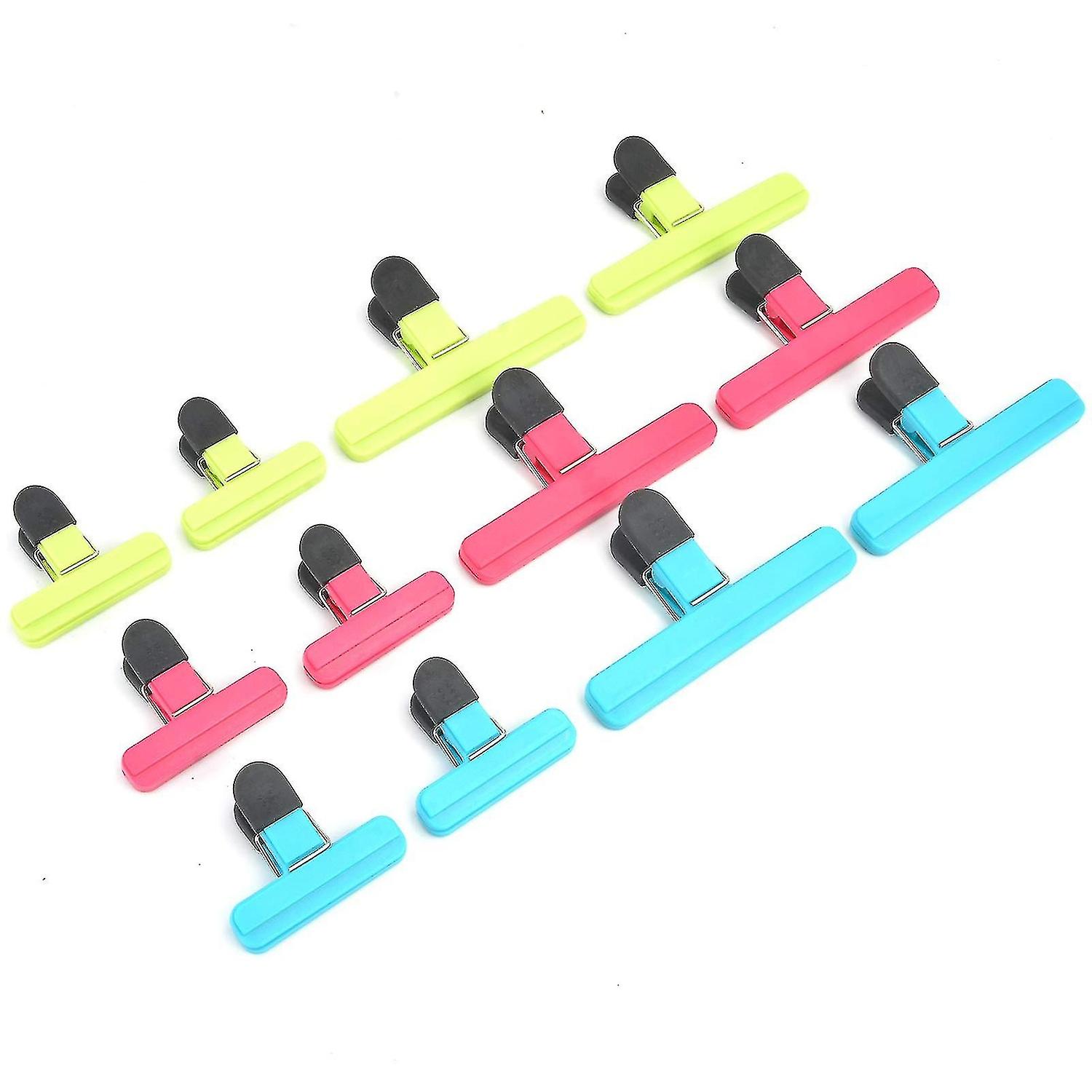 12pack Chip Bag Clips - Assorted Sizes (6 Large & 6 Small Size) & Colors Food Bag Clips Plastic Seal