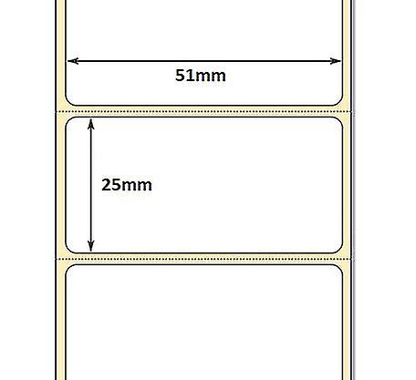 51mm x 25mm Direct Thermal Labels (1 Roll - 2000 Labels per Roll). These Labels do not require a Ribbon to print
