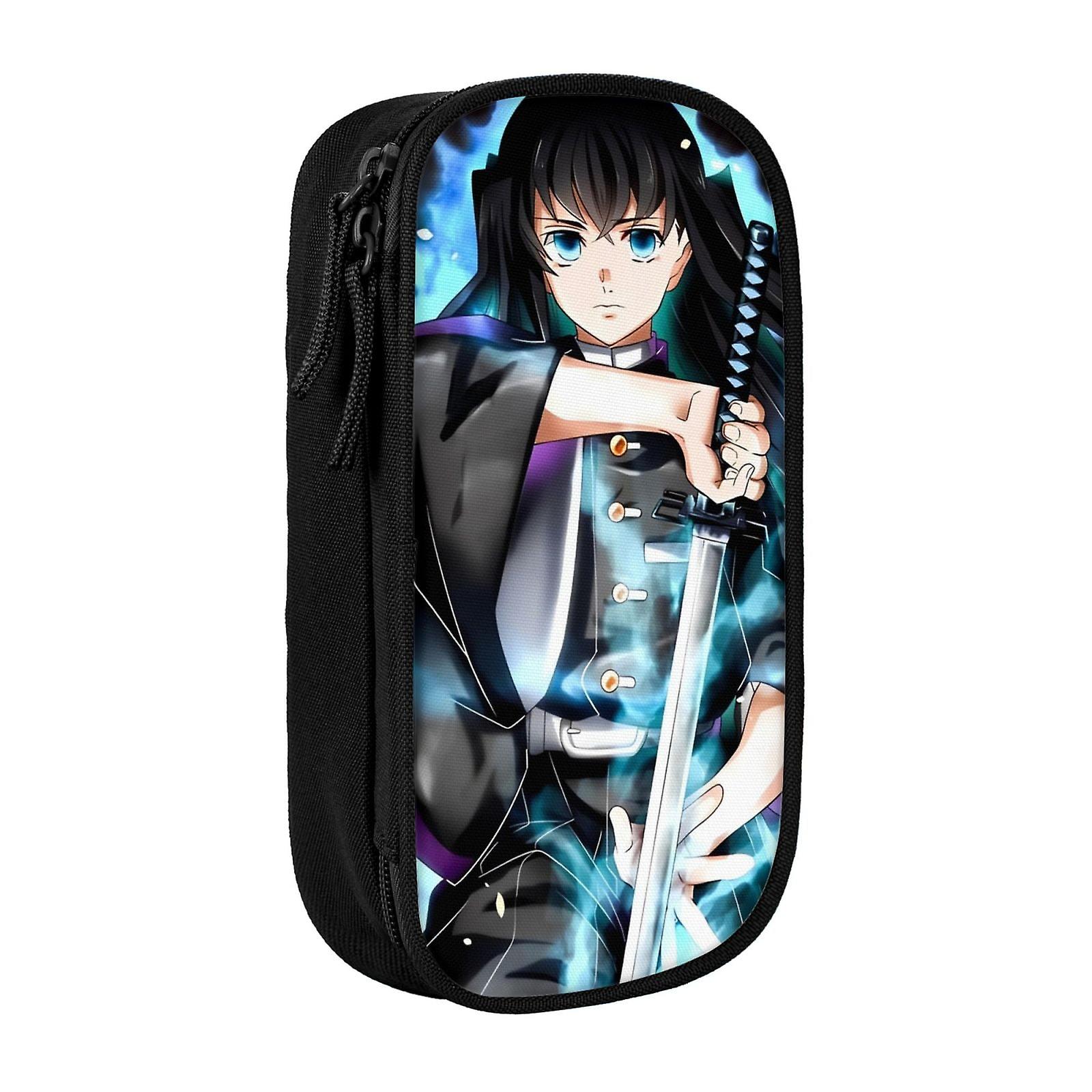 Muichiro Tokito قلم رصاص القضية، متعددة الأغراض Pencase، سعة كبيرة دائم قلم رصاص الحقيبة تخزين القلم حقيبة منظم القرطاسية