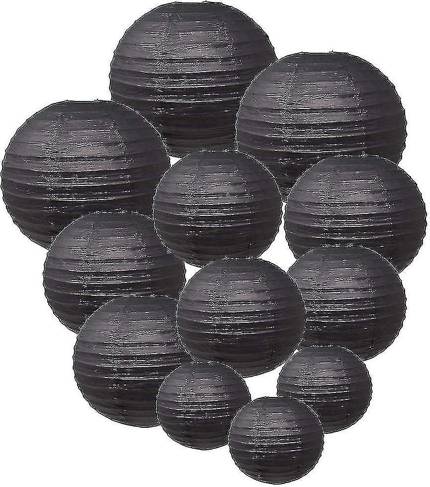 12 Pcs Paper Lanterns Multicolor Decorative Round Paper Lanterns For Festival Party Anniversary With 4 Sizes