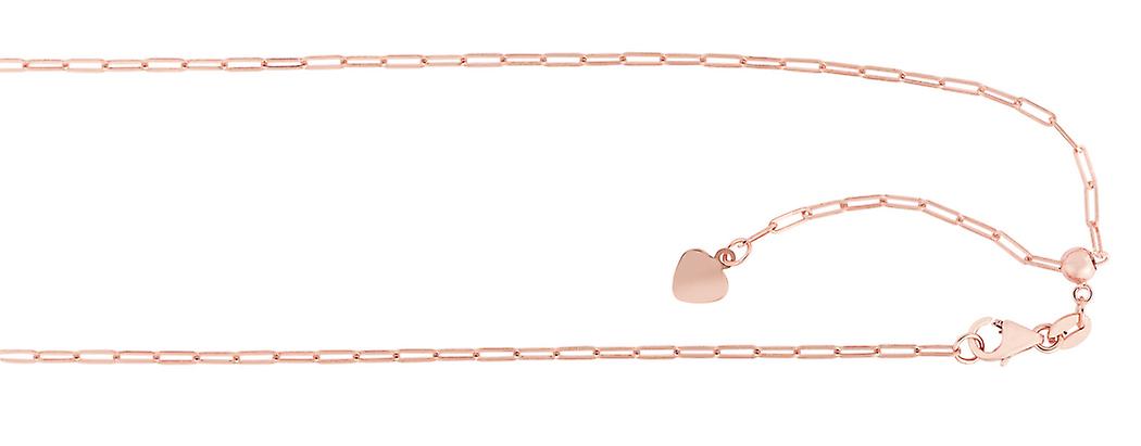 Collier chaîne de trombone réglable en or rose 14 carats avec collier chaîne de crambone en forme de poire pour