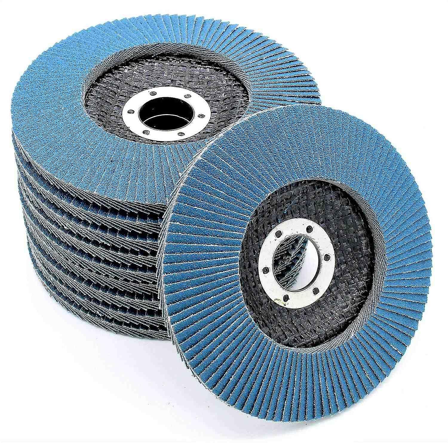 Disc compartments │ blue │ 10 pieces │ Ø 125 mm │ grit 120 │ Stainless steel │ Abrasive discs │ Flap