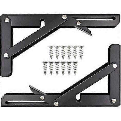 Snow-Foldable Shelf Bracket, Folding Wall Shelf, Foldable Bracket Heavy Load Consoles and Supports for Shelves Used for Workbench, Shelf, 8 Inch