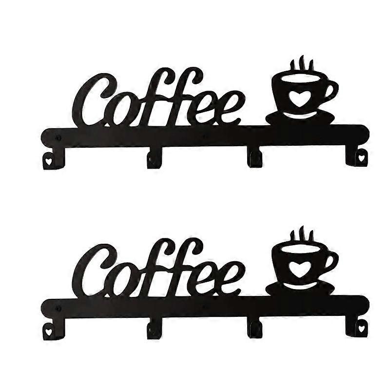 2Pcs Metal Coffee Cup Storage Rack Wall Mounted Drip Cup Rack Mug Rack is Suitable for Bar and Kitc