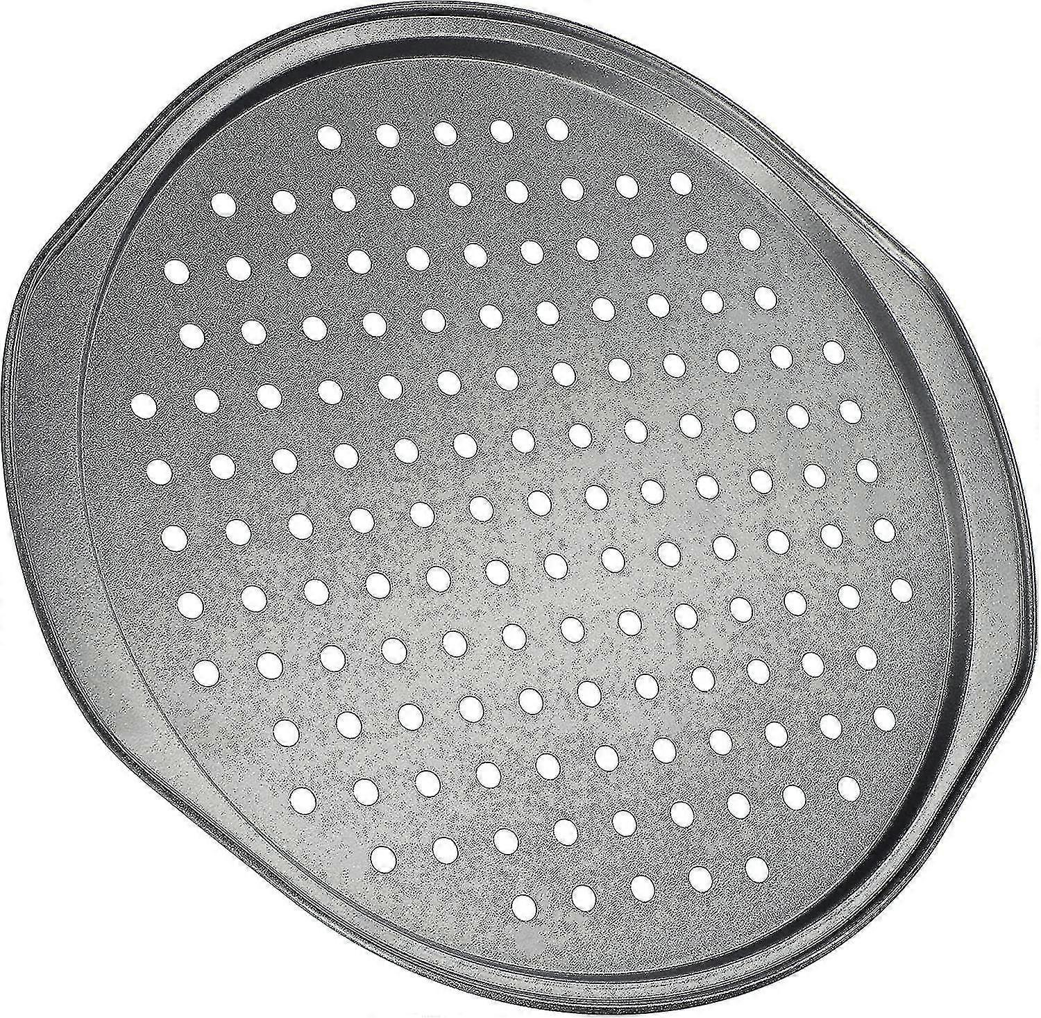 Perforated Pizza Tray, Pizza Tray With Comfortable Handles, Baking Tray, Circular Pizza Tray, Pizza Tray With Non-stick Coating ( 33 Cm) H