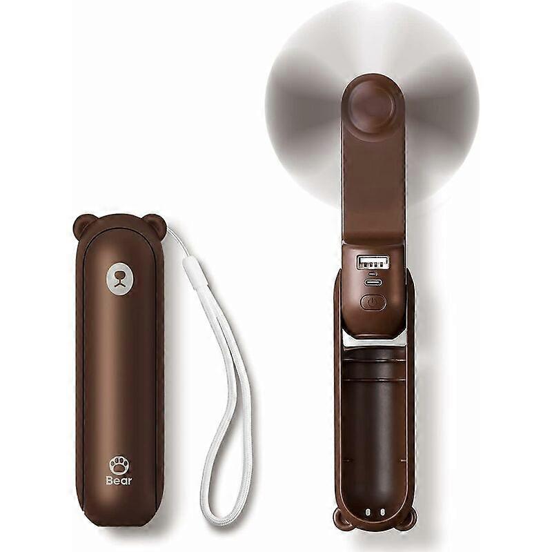 Portable mini fan, 3 in 1 portable fan, torch function -brown