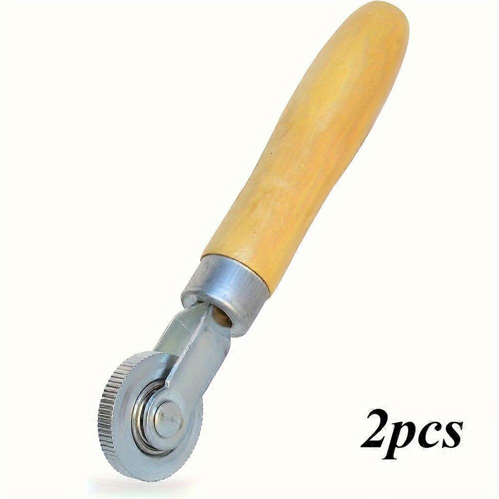 2pcs, Tire Patch Stitcher with Steel Bearing and Rotatable 1.5-inch Diameter Wooden Handle - Tire Repair Tools for Patches and Plugs, 6mm