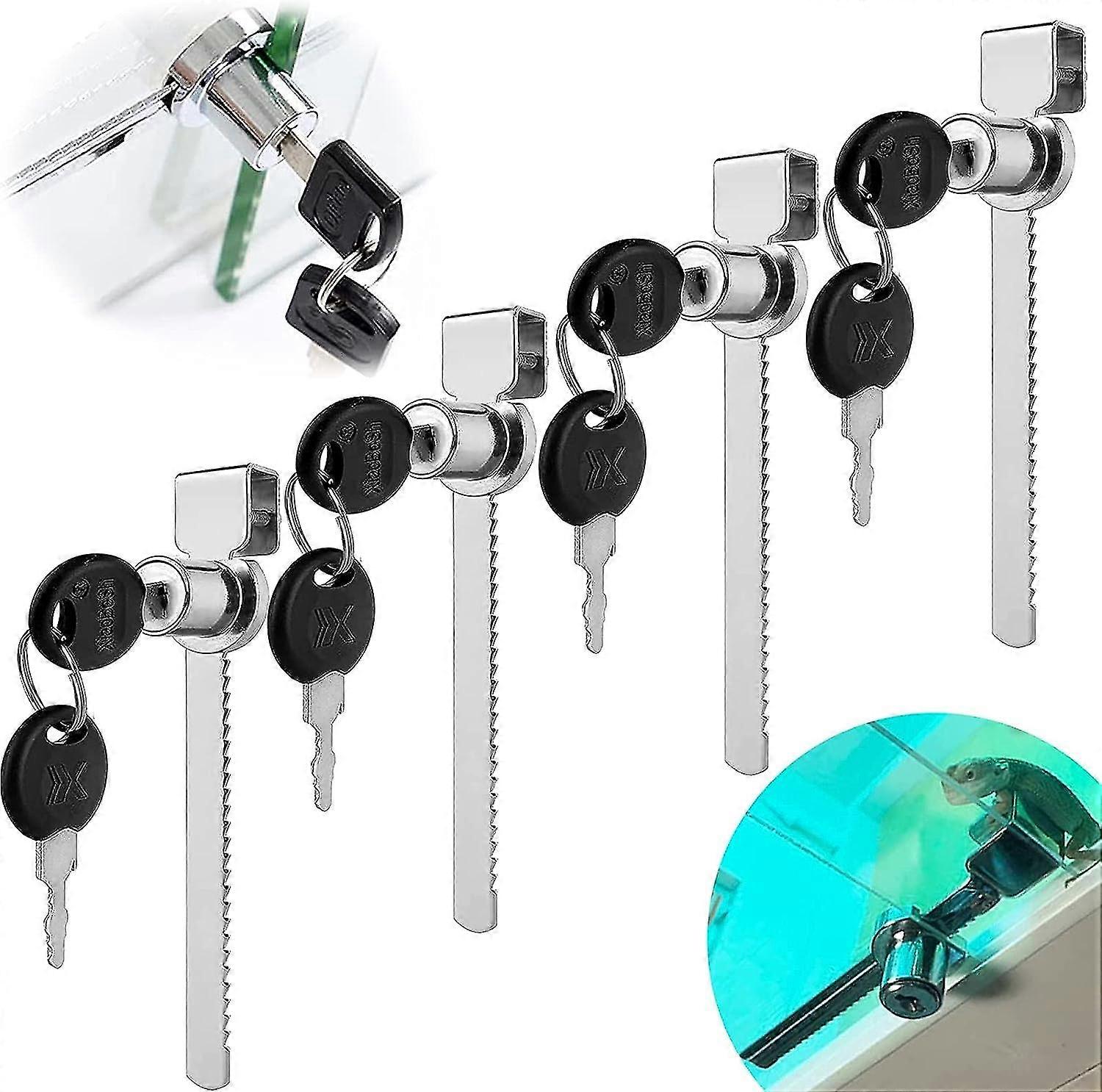 2024 4 Pcs Terrarium Lock Sliding Glass Door Lock With Key Sliding Glass Display Cabinet Door Lock And Key Lock Reptile Terrarium Display Cabinet