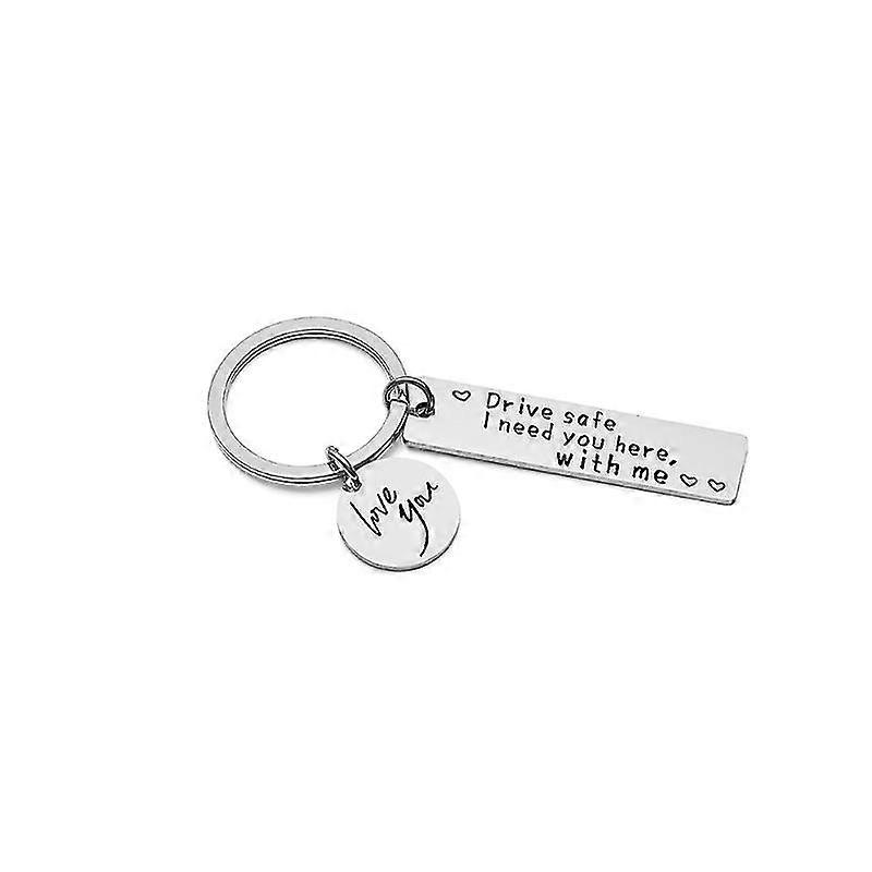 Safe Driving Stainless Steel Keychain