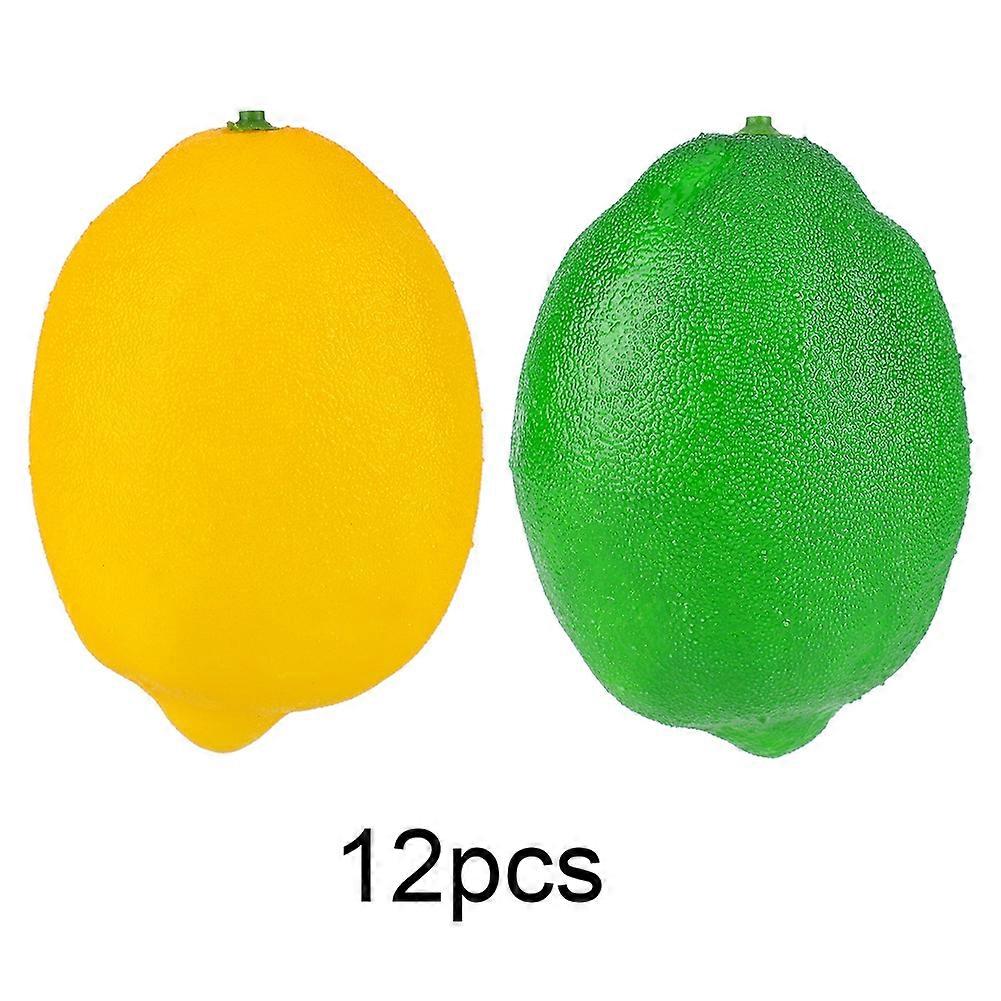12pcs/set Fake Lemon Artificial Fruit Simulation Photograph Props Home Mall