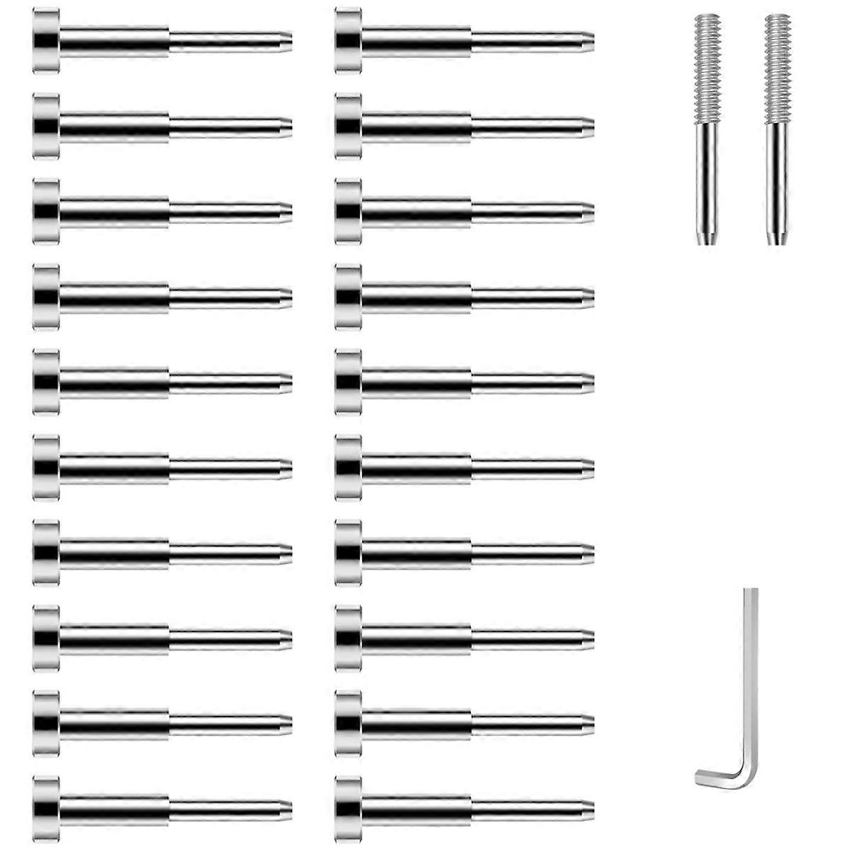 20Pack Invisible Cable Railing Kit for 1/8In Wire Rope, SST316 Invisible Swage Tensioner Completely Hidden Cable Railing