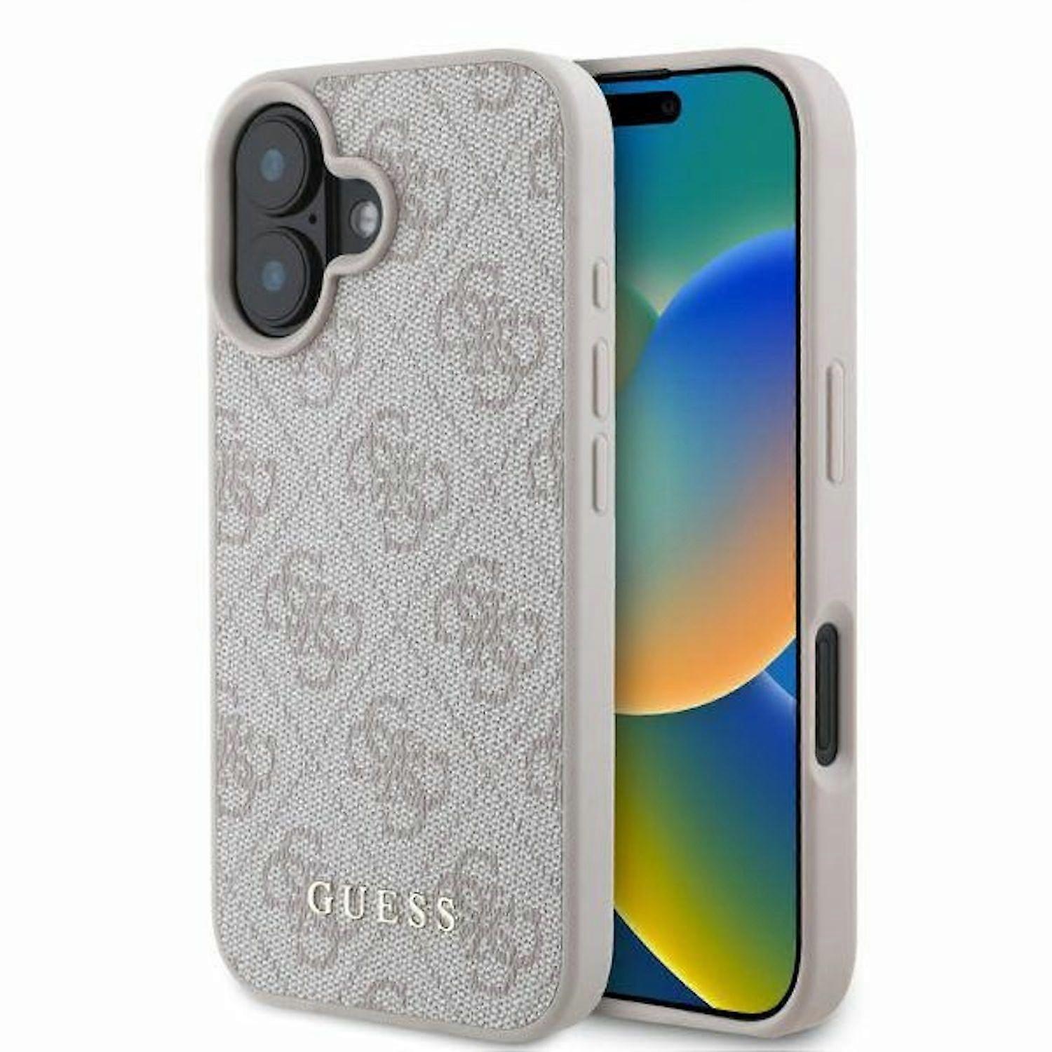 GUESS Apple iPhone 16 Hardcase 4G Classic Design Protective Case Pink