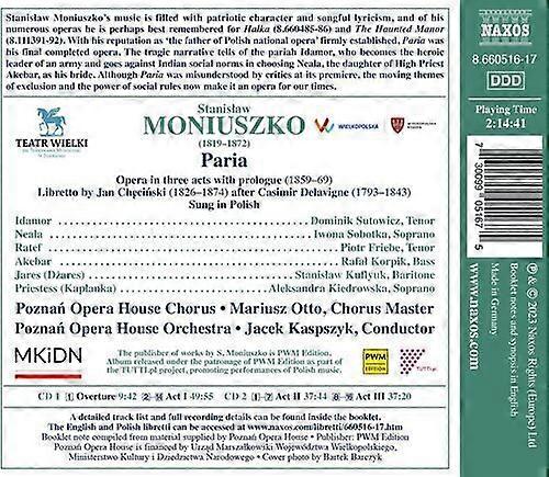 Stanislaw Moniuszko : Stanislaw Moniuszko: Paria CD 2 discs (2023)