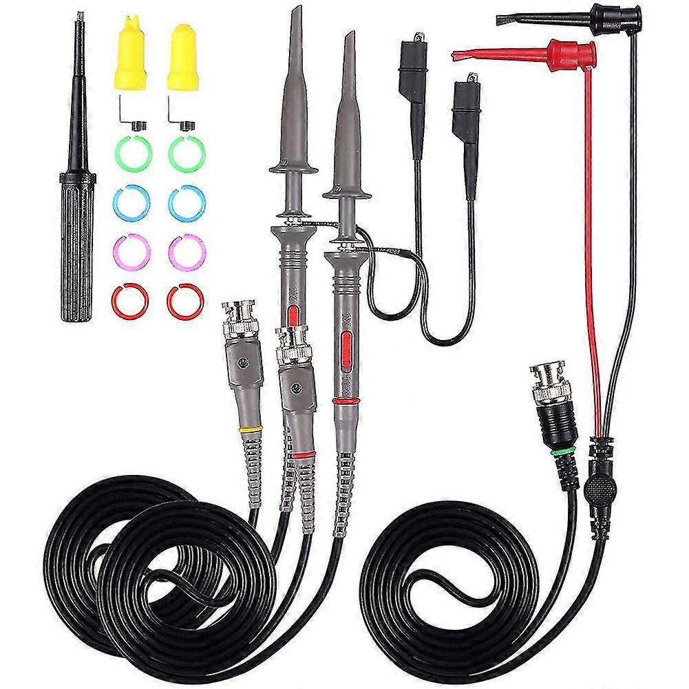 P6100 100 Mhz Oscilloscope Probes With Bnc To Minigrabber Test Lead Kit