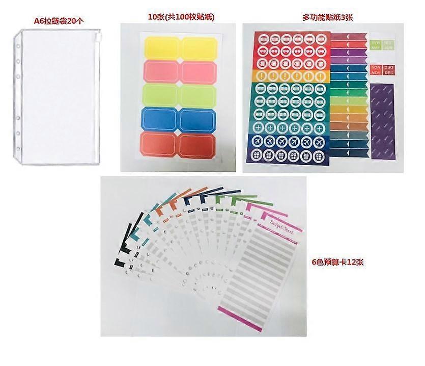 バジェットバインダーキット多目的PVC A6バジェットバインダーアクセサリーキットカード写真現金を保管