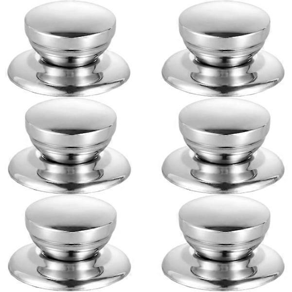 6 lid knobs for pot lids, heat-resistant stainless lid knobs Elik