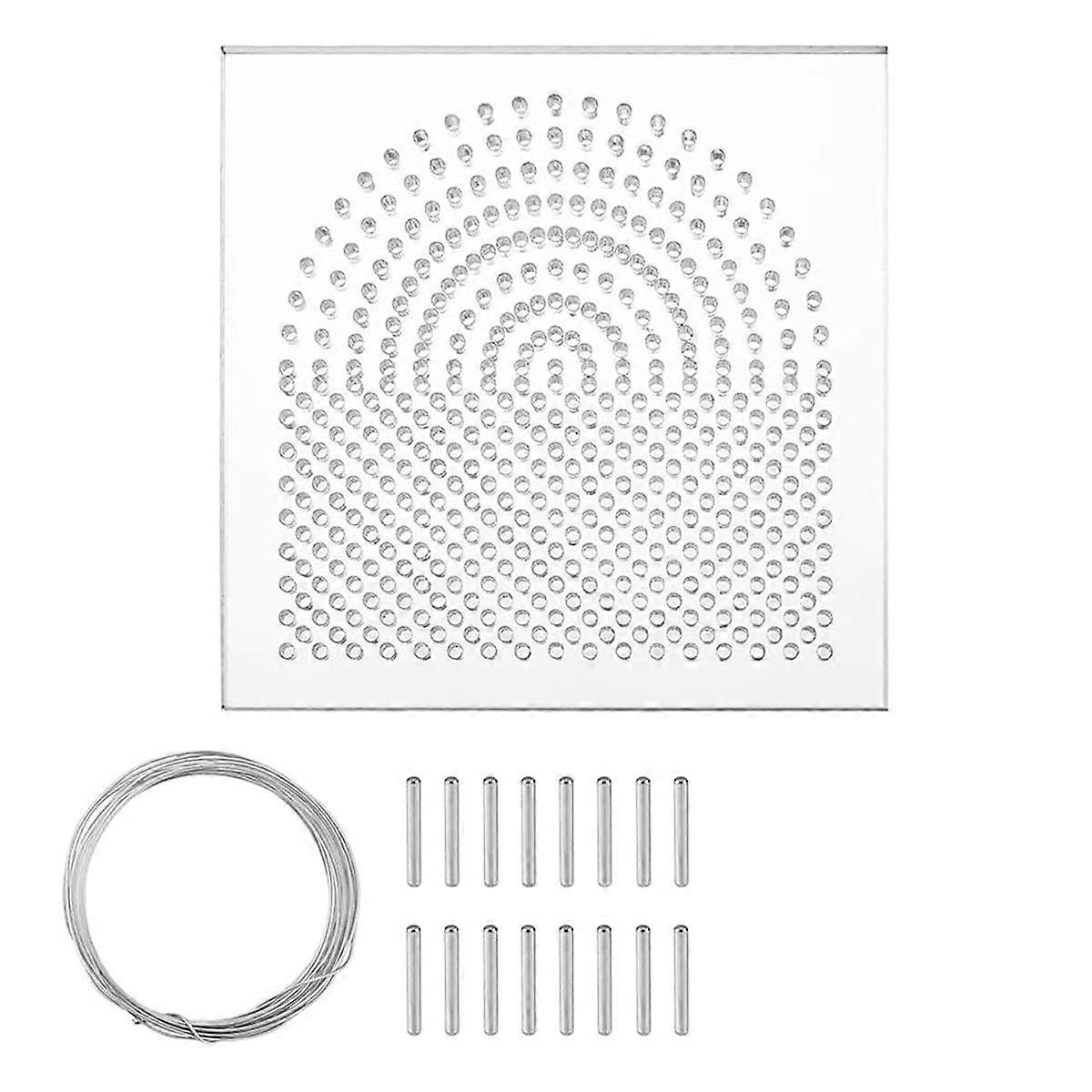 Wire Bending Jig Wire Elements 10x10cm Square Acrylic Thread Winding Boards Floss Organizer with Metal Pegs