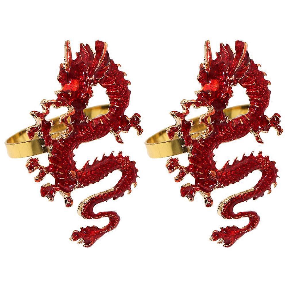 2pcs Napkin Buckles Dragon Napkin Rings Metal Napkin Rings Napkin Holders