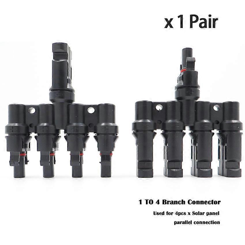 1pair x PV T Branch parallel connection 30A 1000V Electrical PV Connector Photovoltaic 2pcs solar Panel Cable Wire Connect 3T 4T