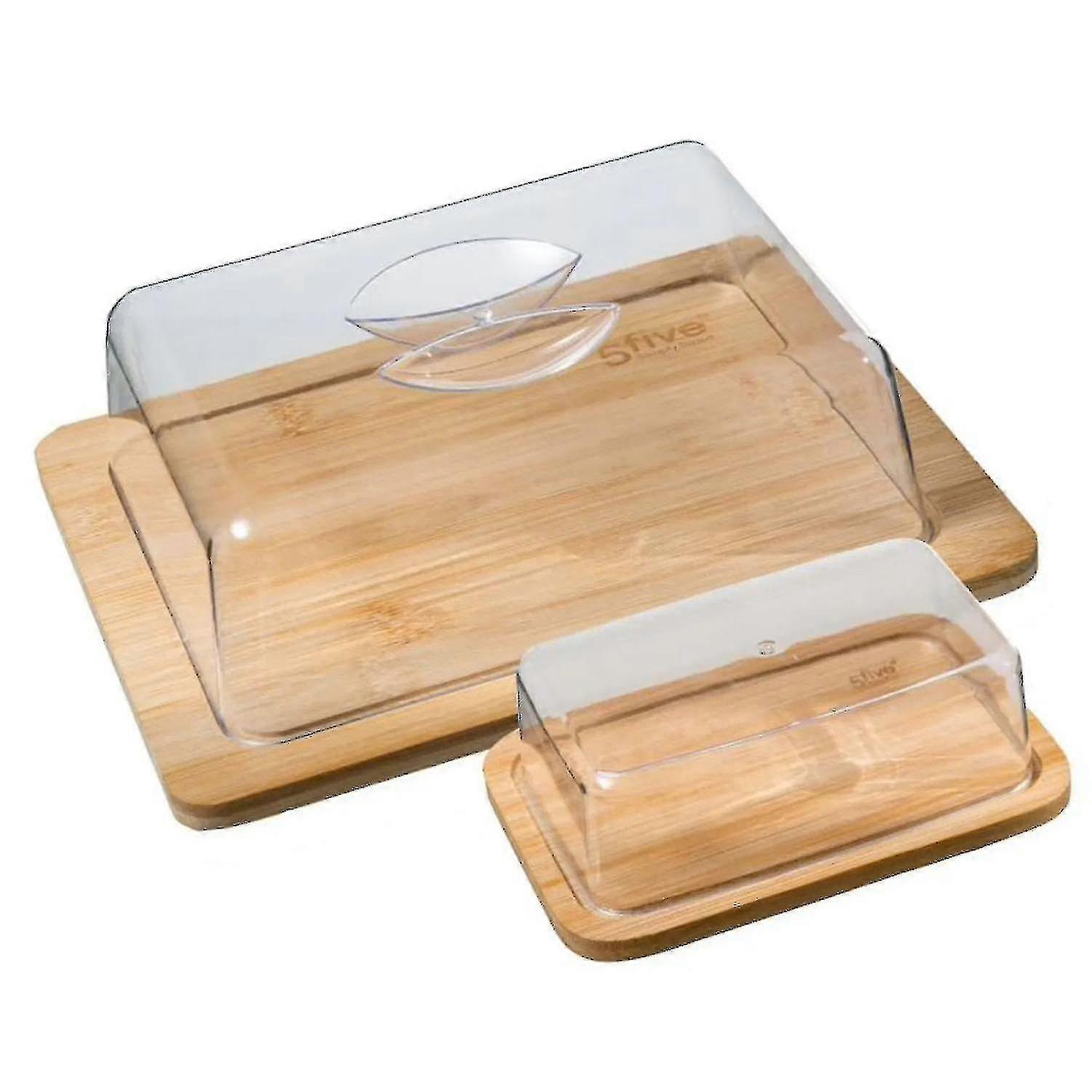 2x Kaasbekers Met Bamboe Trays